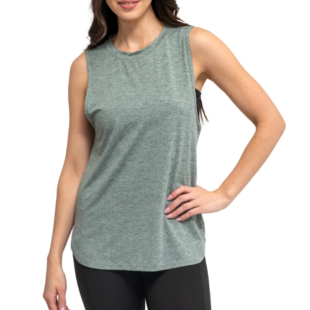 Women's Heather Green Muscle Tee
